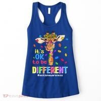 Giraffe It's Ok To Be Different Autism Awareness Acceptance Cute Gift Women's Tank Top thumb 0