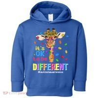Giraffe It's Ok To Be Different Autism Awareness Acceptance Cute Gift Toddler Hoodie thumb 0