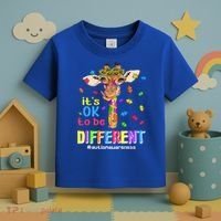 Giraffe It's Ok To Be Different Autism Awareness Acceptance Cute Gift Toddler T-Shirt thumb 3