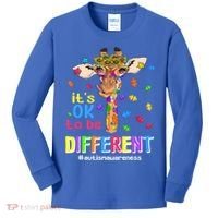 Giraffe It's Ok To Be Different Autism Awareness Acceptance Cute Gift Kids Long Sleeve Shirt thumb 0