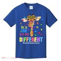 Giraffe It's Ok To Be Different Autism Awareness Acceptance Cute Gift Kids T-Shirt thumb 0