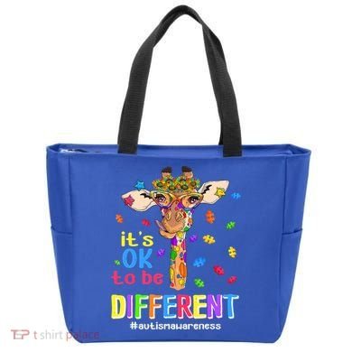 Giraffe It's Ok To Be Different Autism Awareness Acceptance Cute Gift Tote Bag