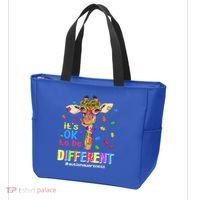Giraffe It's Ok To Be Different Autism Awareness Acceptance Cute Gift Tote Bag thumb 3