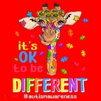 Giraffe It's Ok To Be Different Autism Awareness Acceptance Cute Gift Santa Hat thumb 1