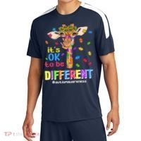 Giraffe It's Ok To Be Different Autism Awareness Acceptance Cute Gift Sport-Tek Competitor United Soccer Jersey thumb 0