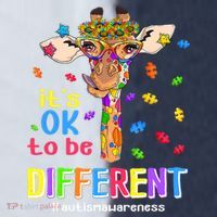 Giraffe It's Ok To Be Different Autism Awareness Acceptance Cute Gift Sport-Tek Competitor United Soccer Jersey thumb 4