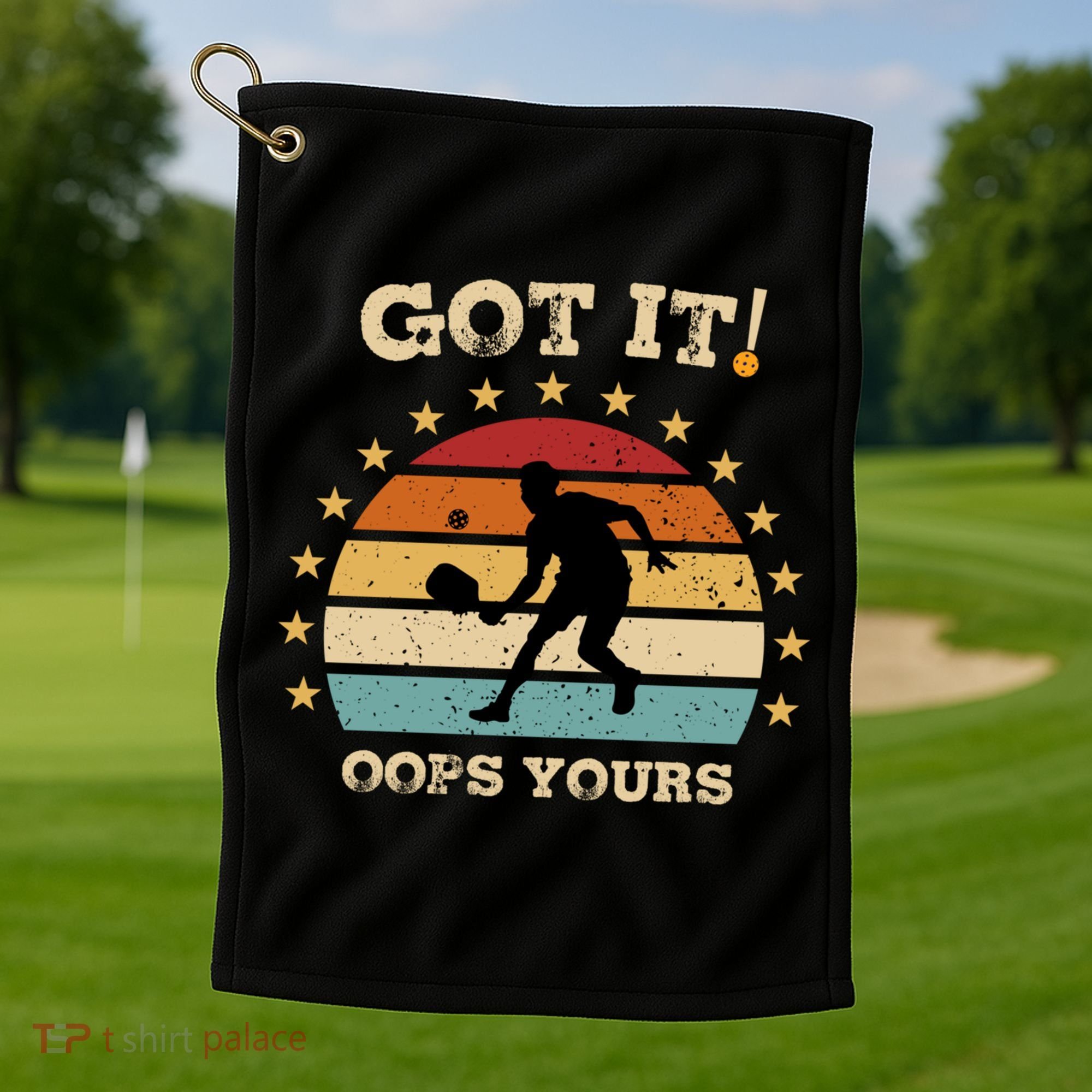 Got It Oops Yours Funny Pickleball Lovers Retro Distressed Gift Golf Towel