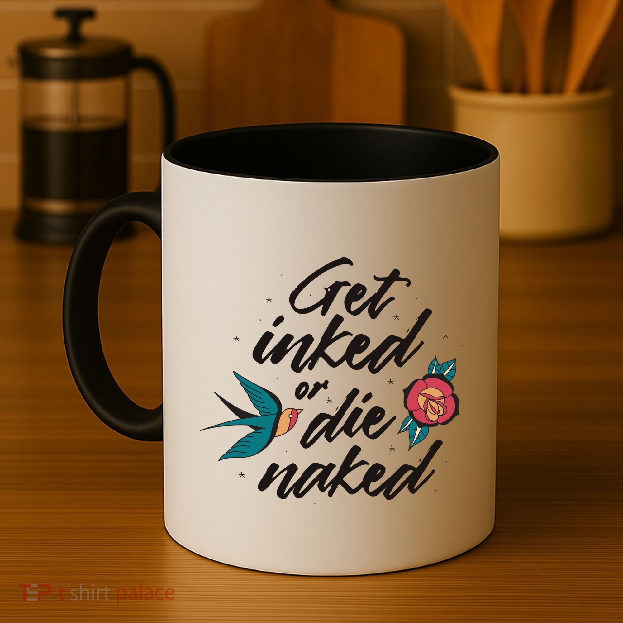 Get Inked Or Die Naked Tattoo Coffee Mug
