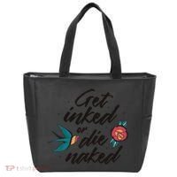 Get Inked Or Die Naked Tattoo Tote Bag thumb 0