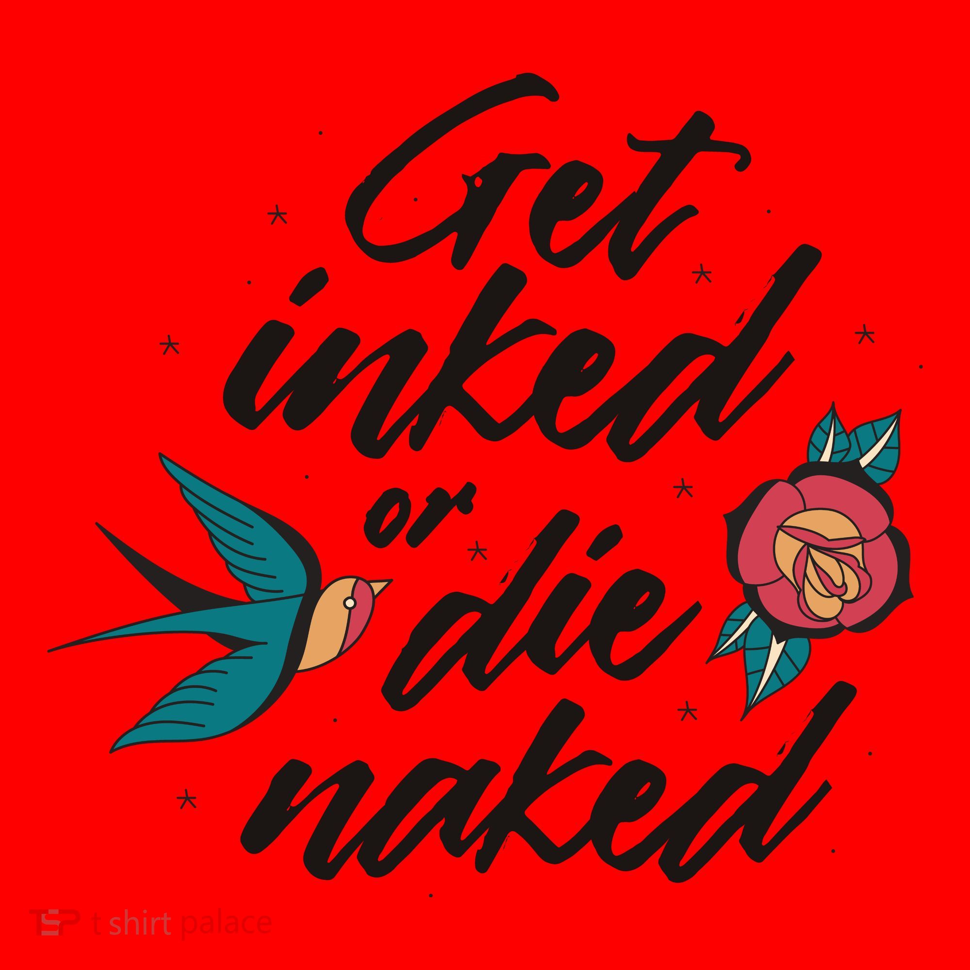 Get Inked Or Die Naked Tattoo Santa Hat