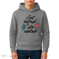 Get Inked Or Die Naked Tattoo Kids Hoodie thumb 4