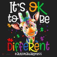 giraffe its okay to be different ASD Awareness Women's Sweatshirt thumb 2