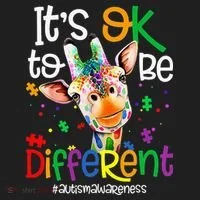 giraffe its okay to be different ASD Awareness Women's Sweatshirt thumb 2