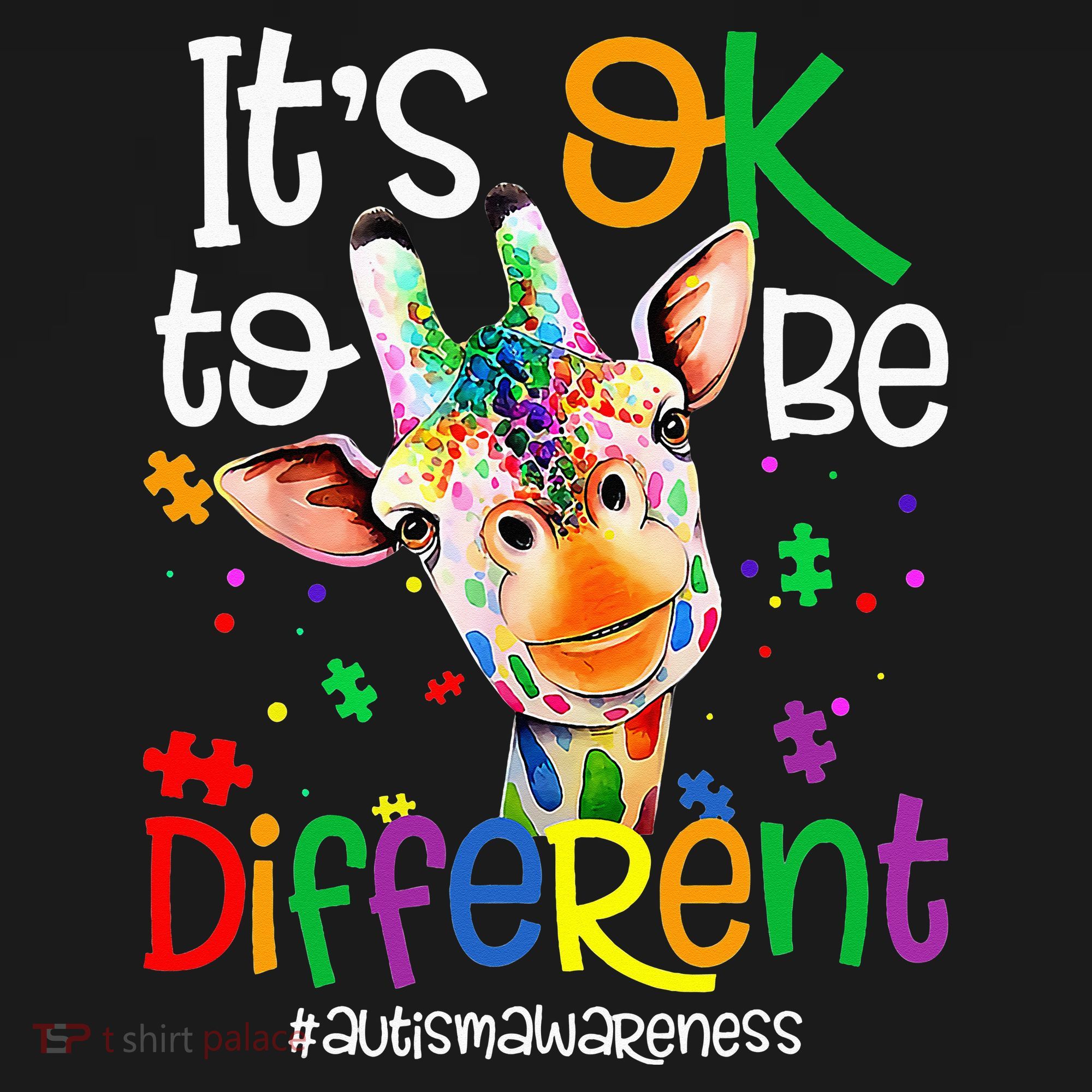 giraffe its okay to be different ASD Awareness Doggie Tank