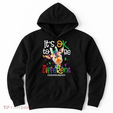 giraffe its okay to be different ASD Awareness Hoodie