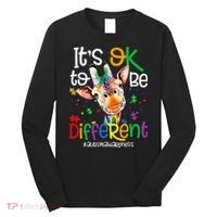 giraffe its okay to be different ASD Awareness Long Sleeve Shirt thumb 0