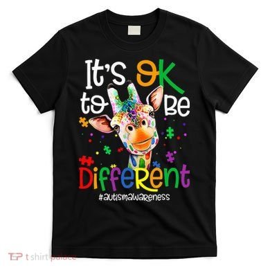 giraffe its okay to be different ASD Awareness T-Shirt