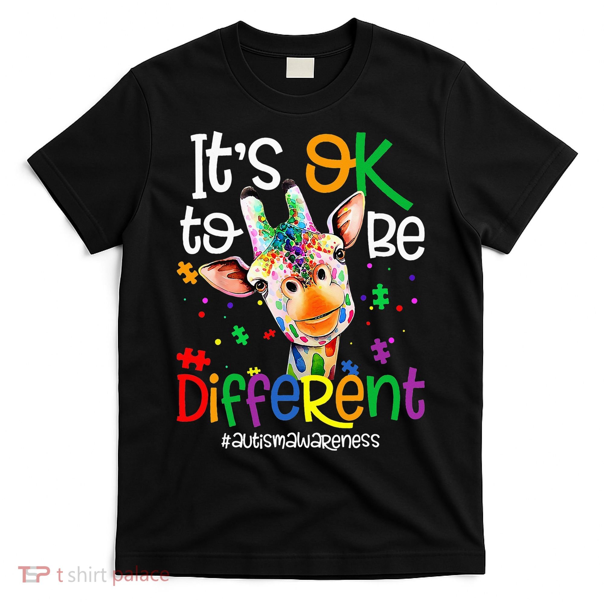 giraffe its okay to be different ASD Awareness T-Shirt