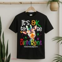 giraffe its okay to be different ASD Awareness T-Shirt thumb 2
