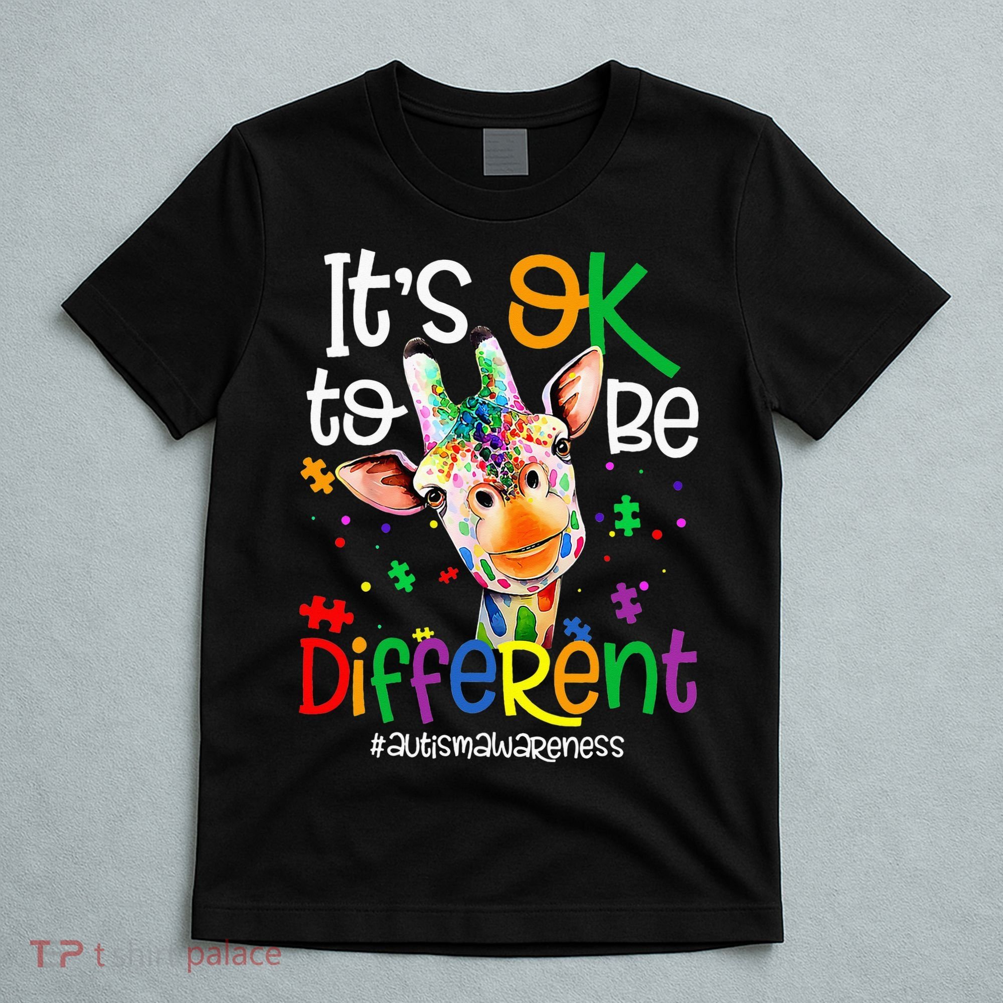 giraffe its okay to be different ASD Awareness T-Shirt