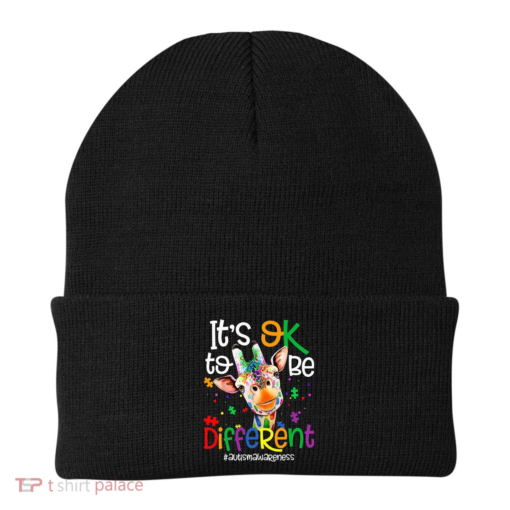 giraffe its okay to be different ASD Awareness Beanie