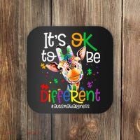 giraffe its okay to be different ASD Awareness Coaster thumb 0