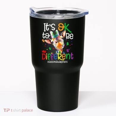 giraffe its okay to be different ASD Awareness Tumbler