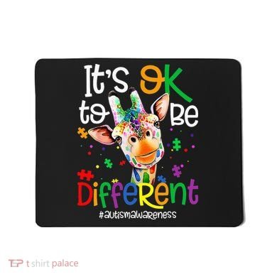 giraffe its okay to be different ASD Awareness Mousepad