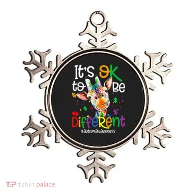 giraffe its okay to be different ASD Awareness Ornament