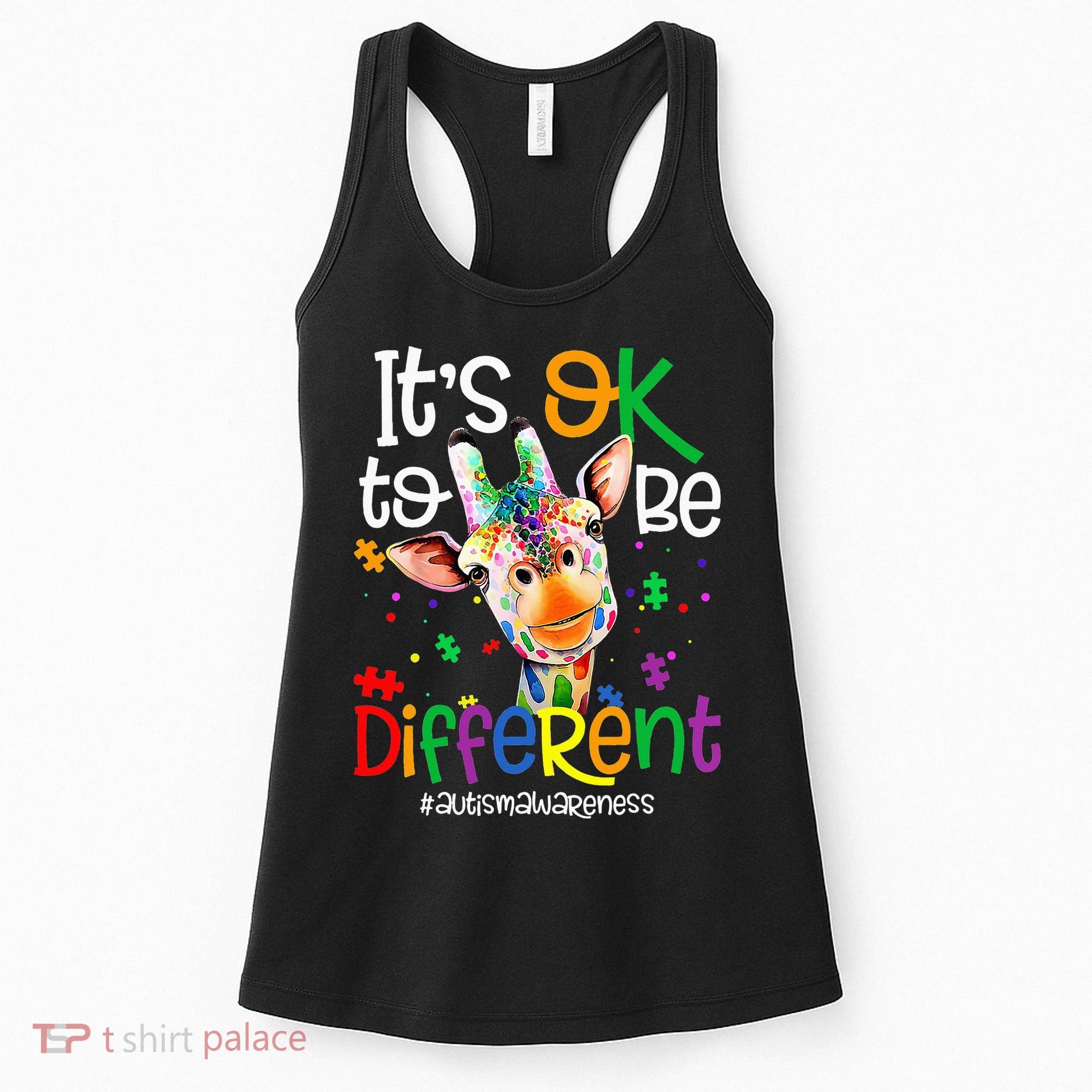 giraffe its okay to be different ASD Awareness Women's Tank Top