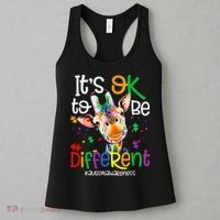 giraffe its okay to be different ASD Awareness Women's Tank Top thumb 3