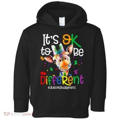 giraffe its okay to be different ASD Awareness Toddler Hoodie