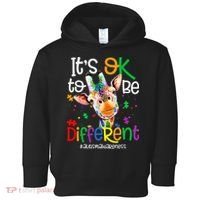 giraffe its okay to be different ASD Awareness Toddler Hoodie thumb 0