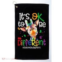 giraffe its okay to be different ASD Awareness Golf Towel thumb 0
