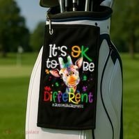 giraffe its okay to be different ASD Awareness Golf Towel thumb 2