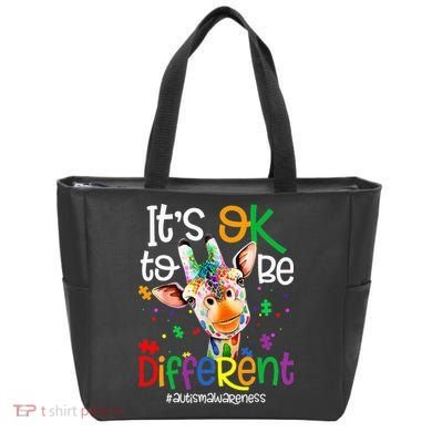 giraffe its okay to be different ASD Awareness Tote Bag