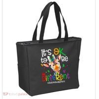 giraffe its okay to be different ASD Awareness Tote Bag thumb 2