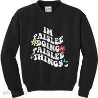Groovy Im Paislee Doing Paislee Things Funny MotherS Day Kids Sweatshirt thumb 0