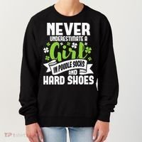 Girl In Poodle Socks Irish Dancer Ceili Reel Dance Feis Women's Sweatshirt thumb 0