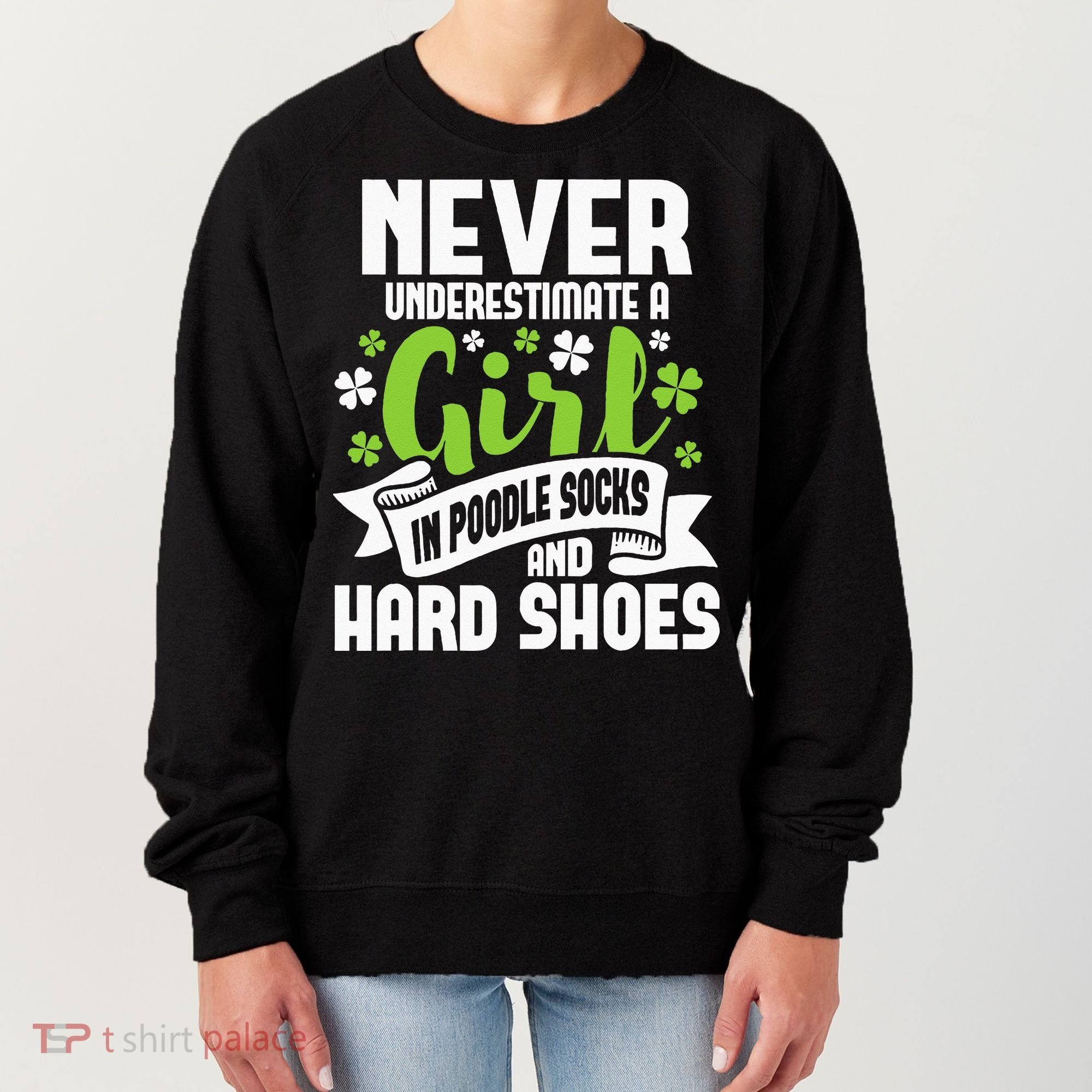 Girl In Poodle Socks Irish Dancer Ceili Reel Dance Feis Women's Sweatshirt