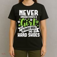 Girl In Poodle Socks Irish Dancer Ceili Reel Dance Feis T-Shirt thumb 4