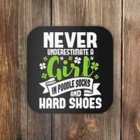 Girl In Poodle Socks Irish Dancer Ceili Reel Dance Feis Coaster thumb 0