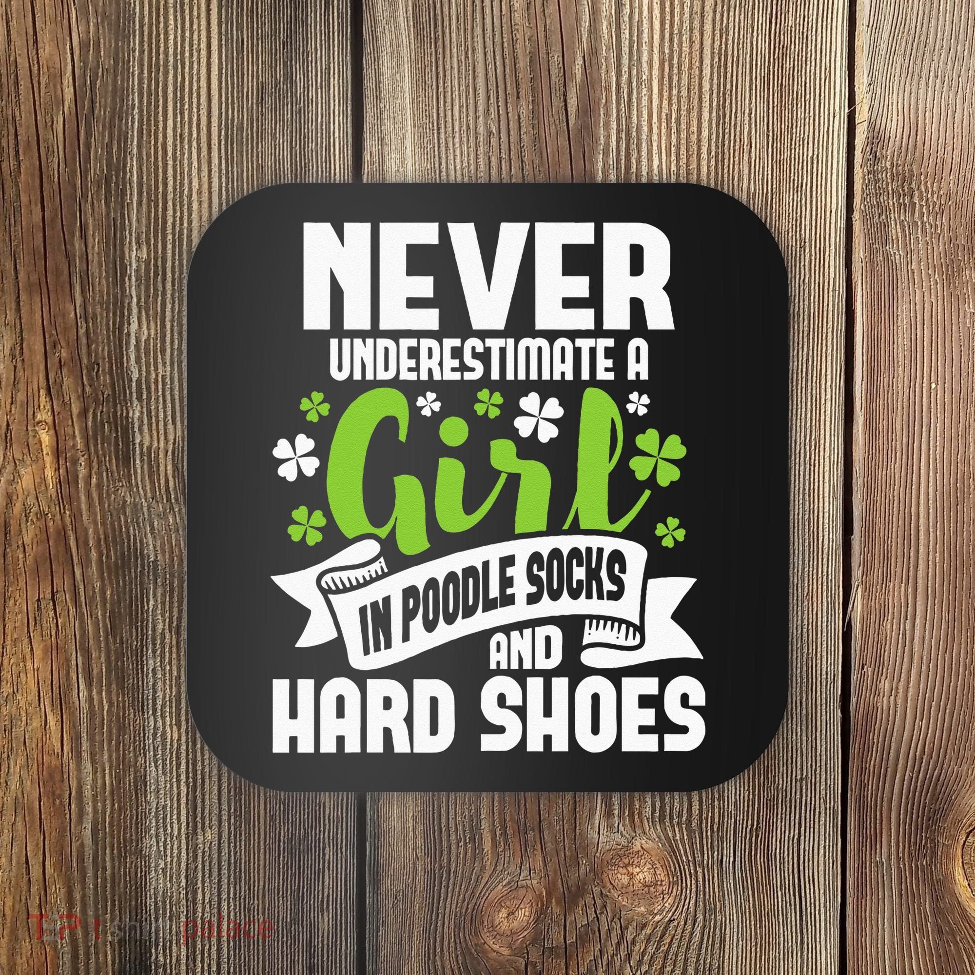 Girl In Poodle Socks Irish Dancer Ceili Reel Dance Feis Coaster