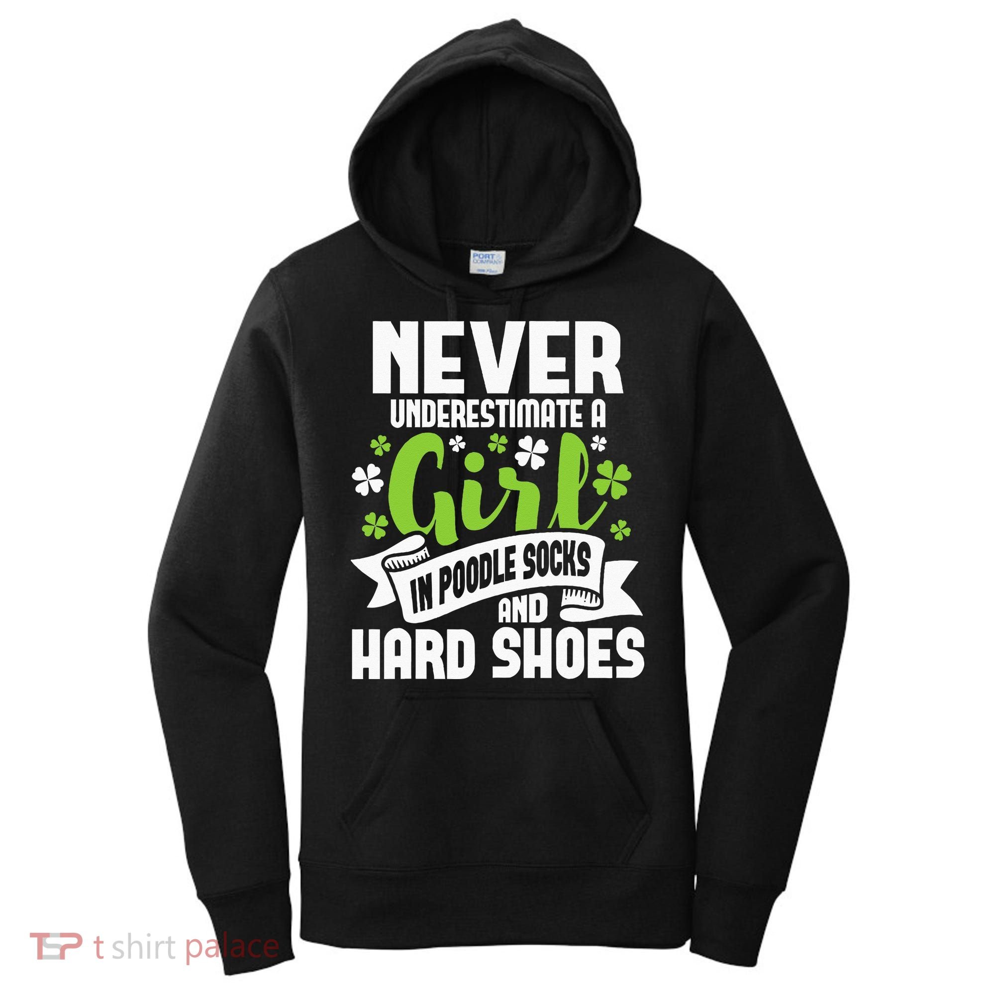 Girl In Poodle Socks Irish Dancer Ceili Reel Dance Feis Women's Hoodie