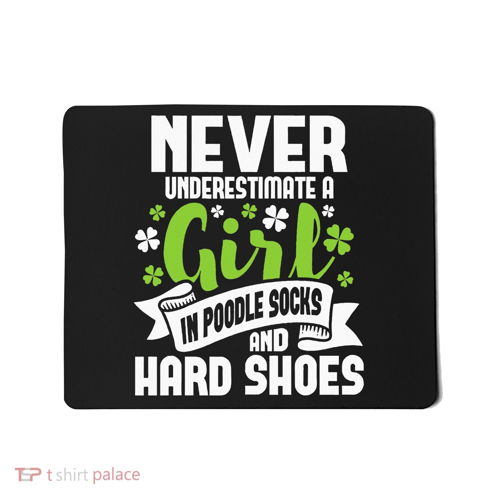 Girl In Poodle Socks Irish Dancer Ceili Reel Dance Feis Mousepad