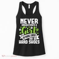 Girl In Poodle Socks Irish Dancer Ceili Reel Dance Feis Women's Tank Top thumb 0