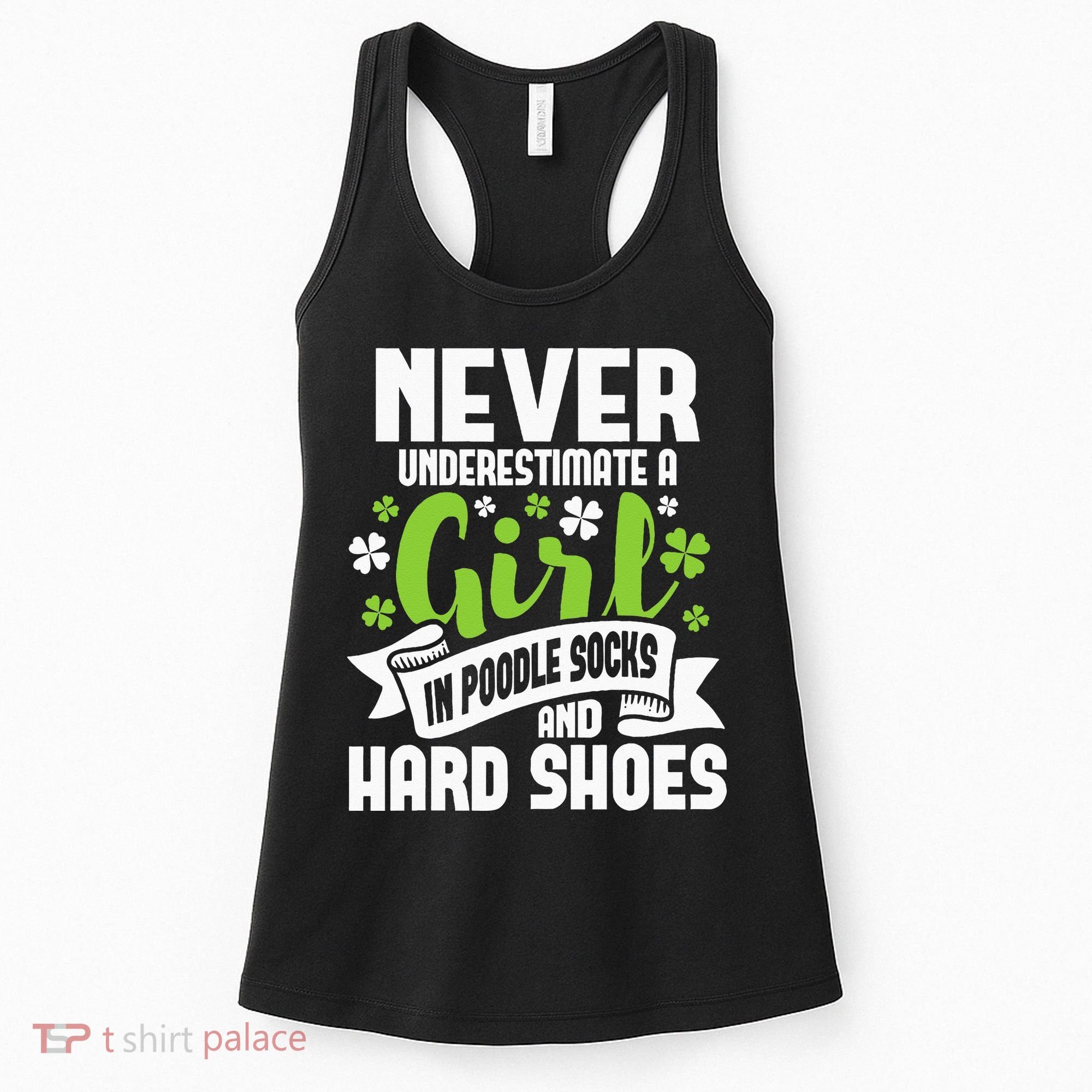Girl In Poodle Socks Irish Dancer Ceili Reel Dance Feis Women's Tank Top