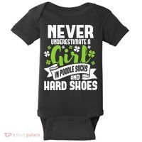 Girl In Poodle Socks Irish Dancer Ceili Reel Dance Feis Baby Bodysuit thumb 0