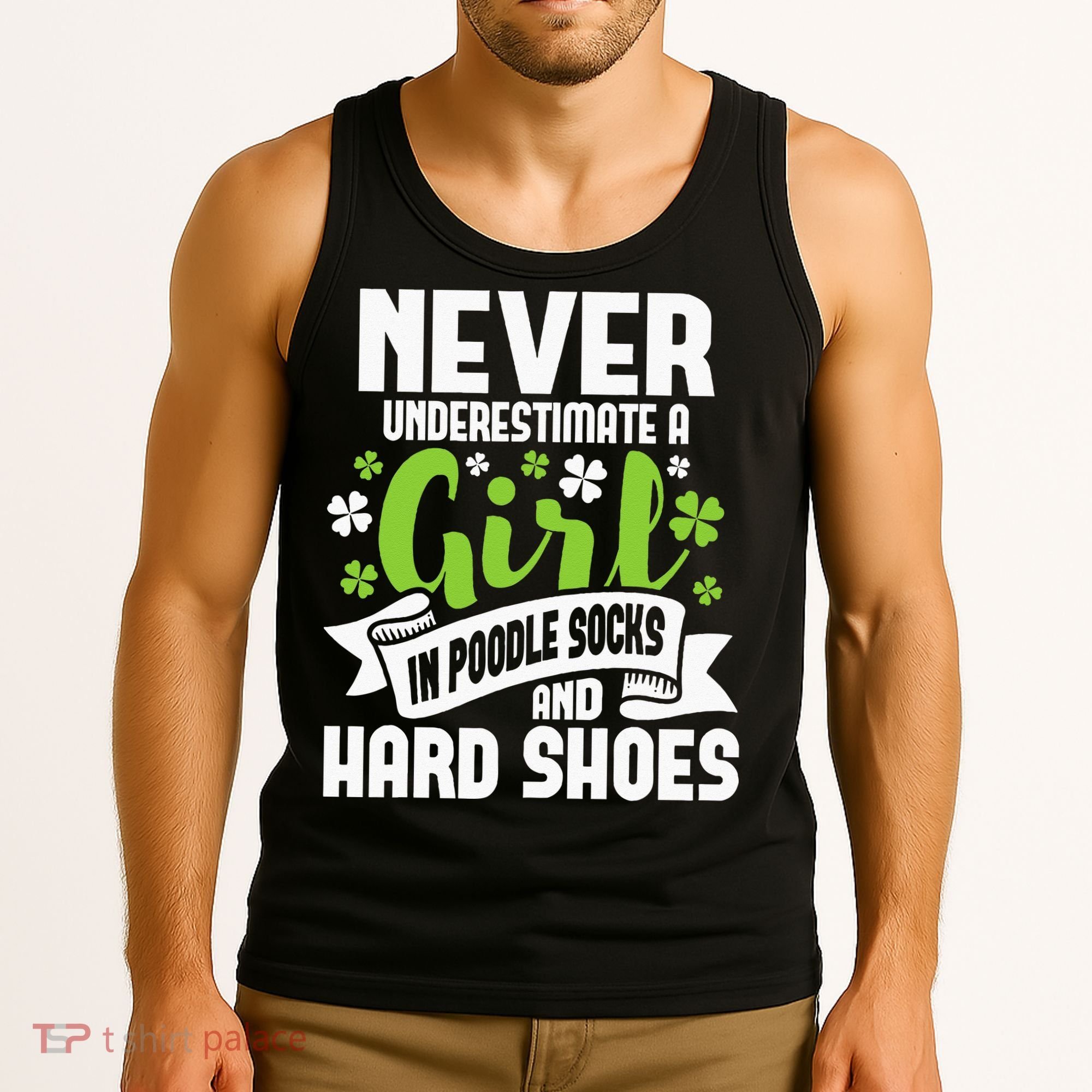 Girl In Poodle Socks Irish Dancer Ceili Reel Dance Feis Tank Top