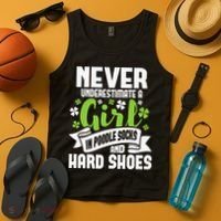 Girl In Poodle Socks Irish Dancer Ceili Reel Dance Feis Tank Top thumb 4